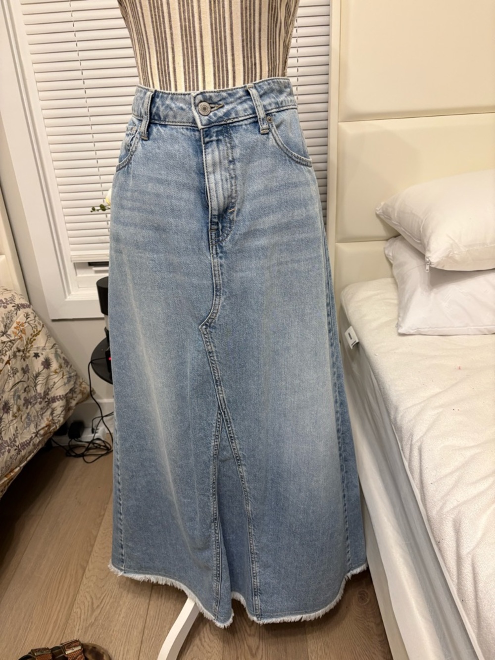 Lucky Brand Jeans High-Waist Light Blue Denim Maxi Skirt - Women's Jeans sz10/30